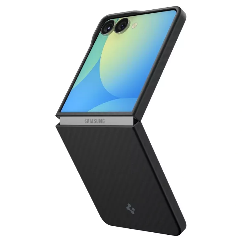 Spigen AirSkin Aramid Puzdro pre Samsung Galaxy Z Flip 7, čierne