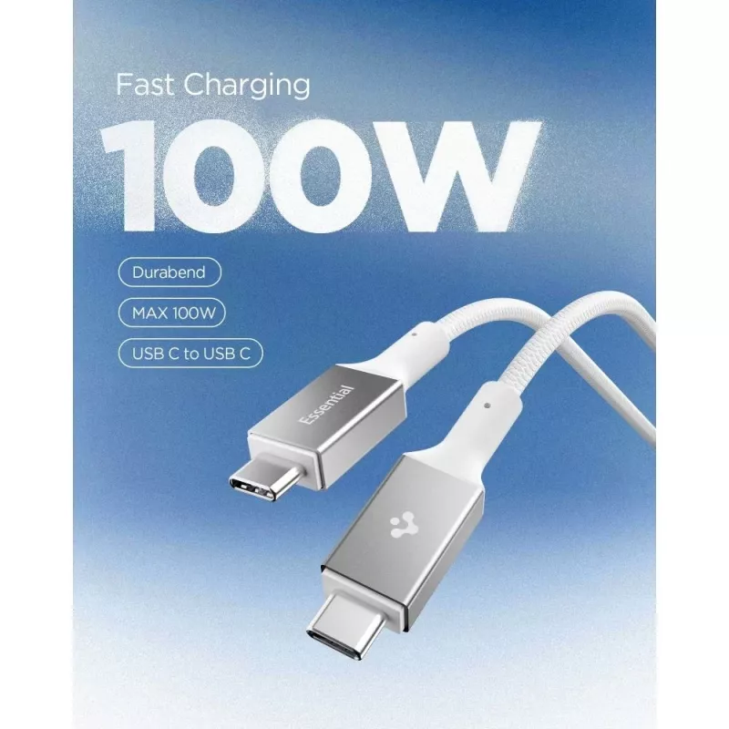 SPIGEN EB10015CC Essential USB-C na USB-C kábel 100W 150cm biely
