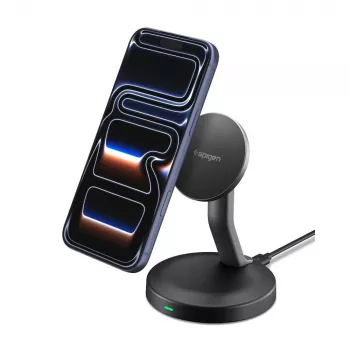 SPIGEN EF151MS Essential magnetická MagSafe bezdrôtová nabíjačka 15W čierna