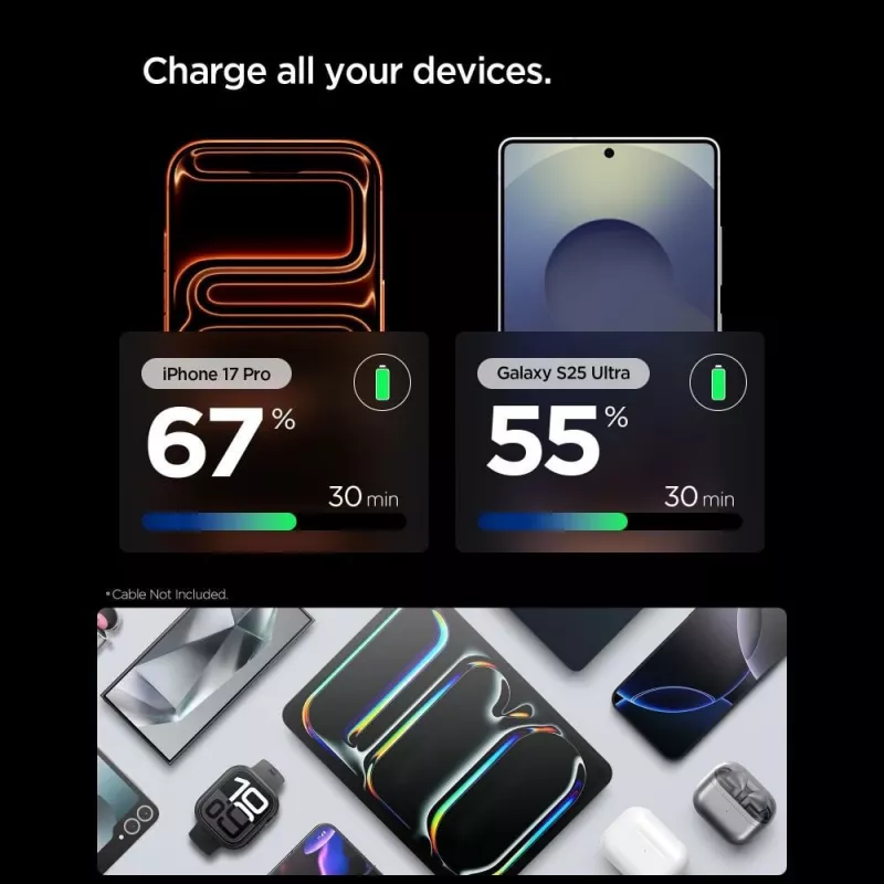 SPIGEN EE301EU-GAN ESSENTIAL 1-PORT sieťová nabíjačka 30W NATURAL TITANIUM