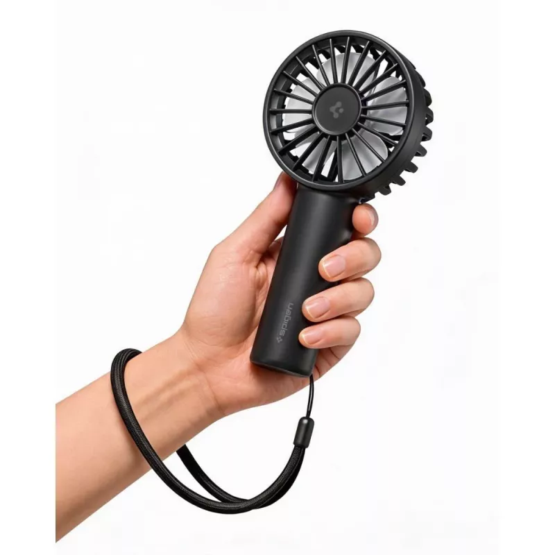 SPIGEN A905 Mini prenosný ručný ventilátor čierny