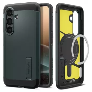 Spigen Tough Armor Mag MagSafe puzdro pre Samsung Galaxy S26+ - zelené