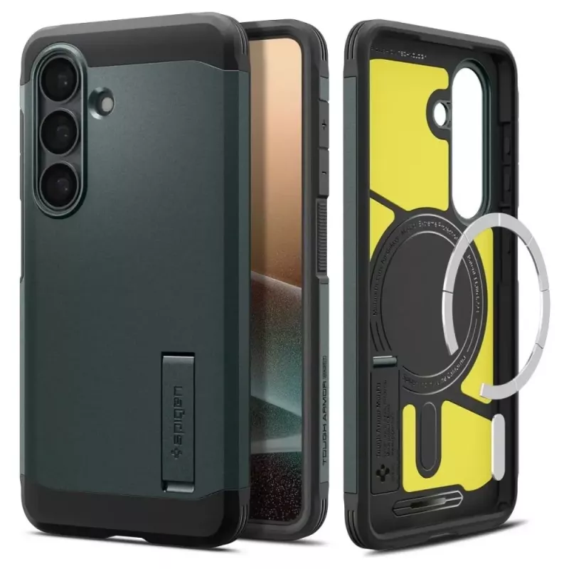 Spigen Tough Armor Mag MagSafe puzdro pre Samsung Galaxy S26+ - zelené