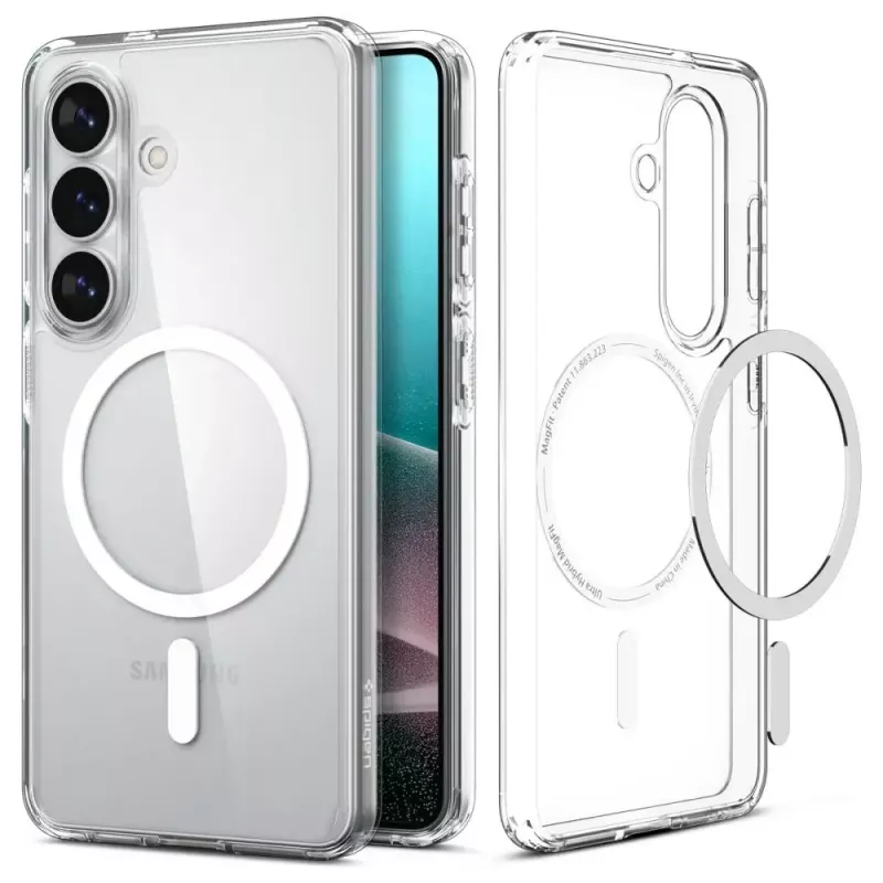 Spigen Ultra Hybrid Mag MagSafe Galaxy S26 číra/biela