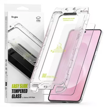 Ringke Easy Slide 2-Pack tvrdené sklo ochranná fólia displeja pre Samsung Galaxy S25 Edge Clear