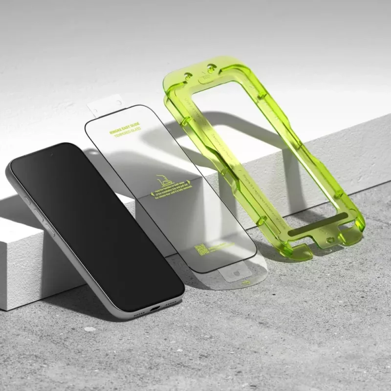 Ringke Easy Slide 2-Pack tvrdené sklo ochranná fólia displeja pre iPhone 17 Pro - čierna