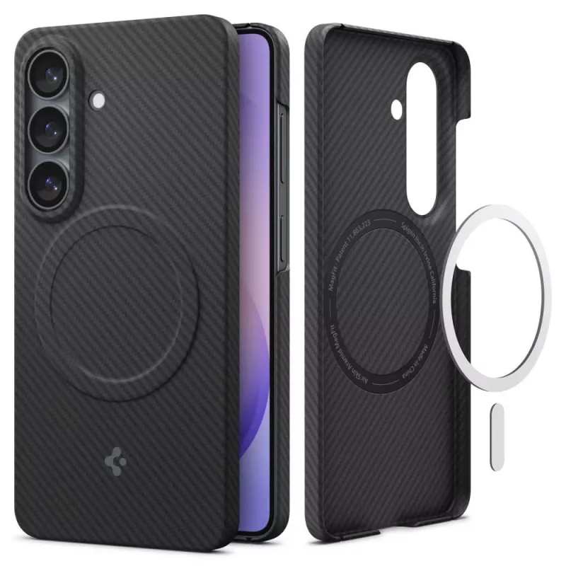 SPIGEN AirSkin Aramid Mag MagSafe puzdro pre Samsung Galaxy S26 čierna