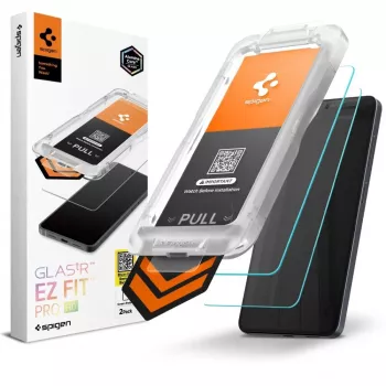 Spigen Glas.TR EZ Fit Pro AC HD tvrdené sklo ochrana displeja pre Samsung Galaxy S26 (balenie 2 ks, transparentné)