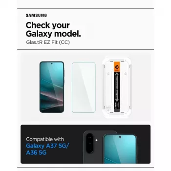 Spigen Glas.tR EZ Fit HD tvrdené sklo ochranná fólia displeja pre Samsung Galaxy A36 / A37 5G, číra, balenie 2 ks