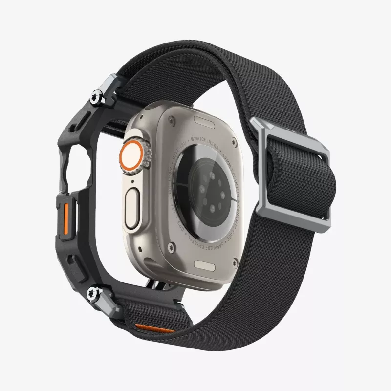 Spigen Rugged Armor & tvrdené sklo Apple Watch Ultra 1 / 2 / 3 (49 mm) matná čierna