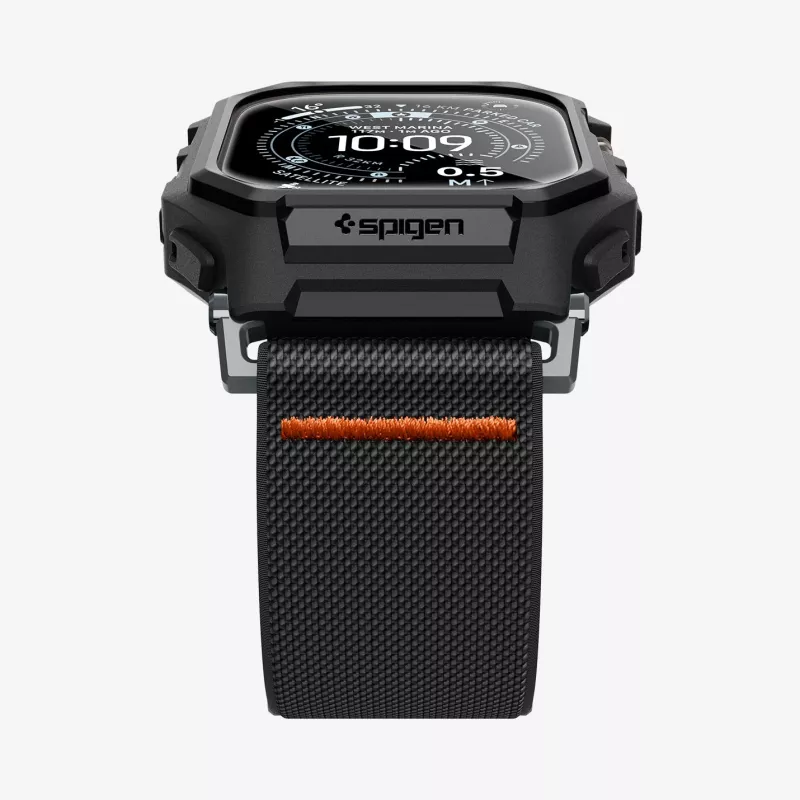 Spigen Rugged Armor & tvrdené sklo Apple Watch Ultra 1 / 2 / 3 (49 mm) matná čierna