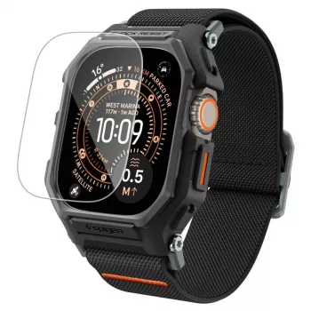 SPIGEN Lite Fit Pro & tvrdené sklo Apple Watch Ultra 1 / 2 / 3 (49 mm) matná čierna