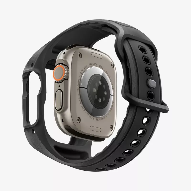 SPIGEN Liquid Air Pro & tvrdené sklo Apple Watch Ultra 1 / 2 / 3 (49 mm) čierna