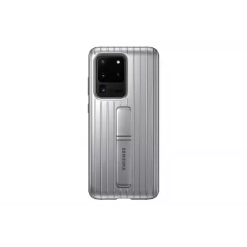 Samsung Galaxy S20 Ultra Protective Standing Cover Case strieborná