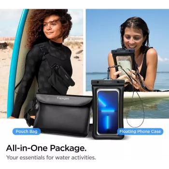 Spigen A621 univerzálne vodotesné puzdro a ľadvinka čierna