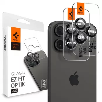 Spigen Optik.TR EZ Fit Camera Protector 2 balenie pre iPhone 14 Pro / 14 Pro Max - čierna