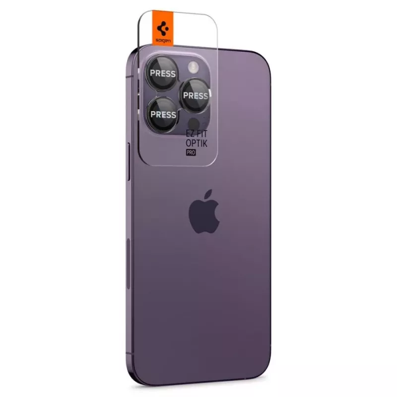 Spigen Optik.TR EZ Fit Camera Protector 2 balenie pre iPhone 14 Pro / 14 Pro Max - čierna