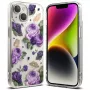 Ringke Fusion Design Hybrid Protective Case pre Apple iPhone 14 Plus, transparentné s Purple Rose rámom, certifikované MIL-STD 810G-516.6