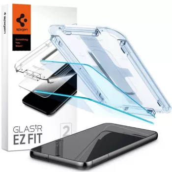 Spigen Glas.tR EZ Fit tvrdené sklo ochranné sklo displeja pre Samsung Galaxy S23 (balenie 2 ks) číre