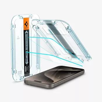 Spigen GLAS.tR EZ FIT balenie 2 ks tvrdené sklo ochranné sklo displeja pre iPhone 15 Pro