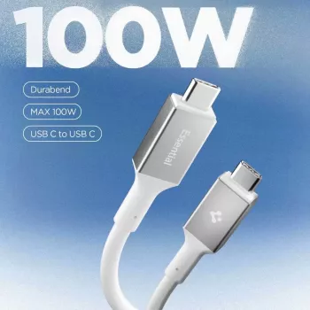 SPIGEN EB10020CC Essential USB-C na USB-C kábel 100W 2m biely