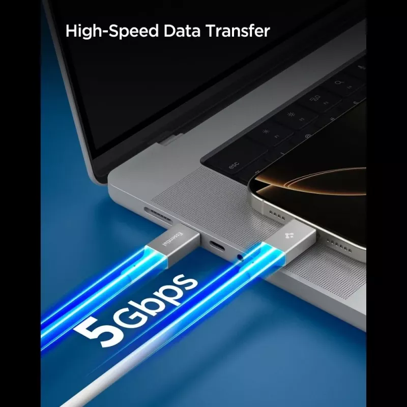 SPIGEN EB10020CC Essential USB-C na USB-C kábel 100W 2m biely