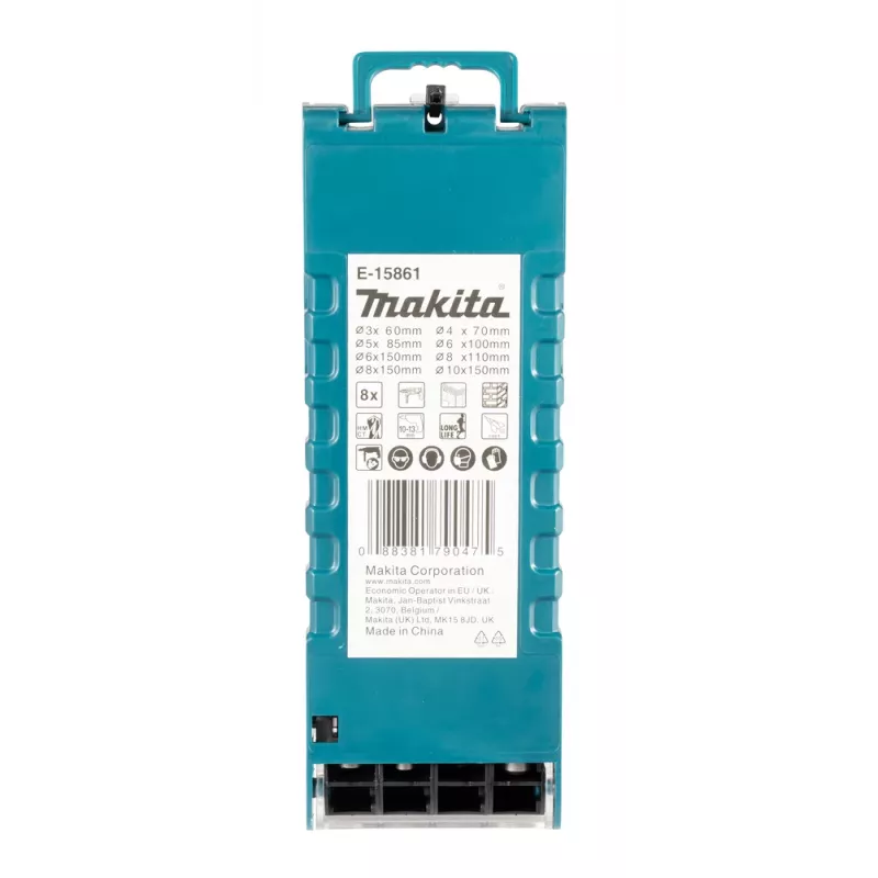 Makita E-15861 SDS-Plus sada vrtákov a bitov 8-dielna, s hrotmi z tvrdokovu