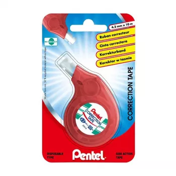 Pentel korekčná páska XZTN14BW 4,2 mm biela páska priehľadný modro/zelený dávkovač na doplnenie