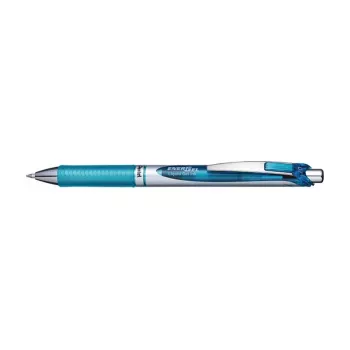 Pentel EnerGel Xm guličkové pero s mechanizmom - svetlomodrý atrament - 0,35 mm ihlový hrot - modré telo - gumená rukoväť
