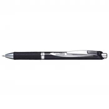 Pentel BLP77-AX guličkové pero s mechanizmom - čierny atrament - 0,7 mm - pigmentový - čierne telo - strieborná spona - balenie