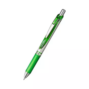 Pentel EnerGel Xm guličkové pero s mechanizmom - zelený atrament - 0,35 mm - strieborné doplnky