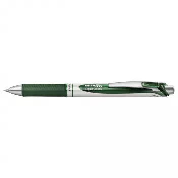 Pentel Energel BL77 guličkové pero s mechanizmom - zelený atrament - zelené telo - strieborné akcenty - 0,7 mm - stredný hrot - na vodnej báze - 1 pero