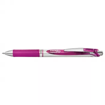 Pentel Energel BL77 guličkové pero s mechanizmom - magentový atrament - 0,7 mm - stredný hrot - strieborné akcenty