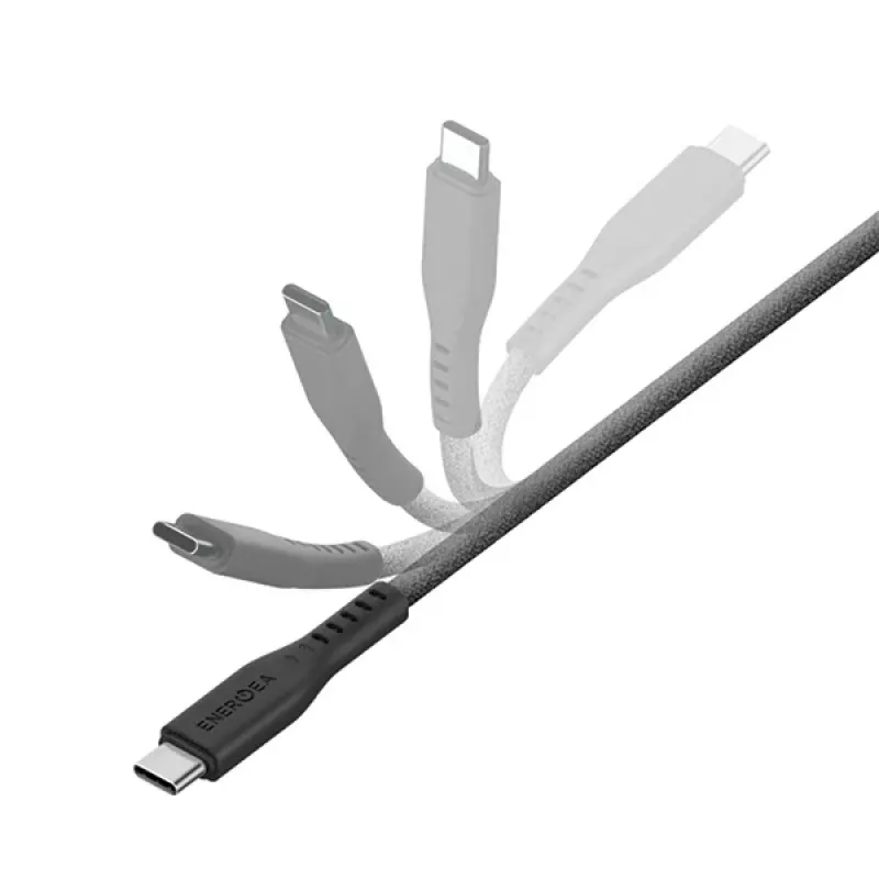 ENERGEA Flow USB-C na Lightning kábel 1,5 m čierny 60W 3A PD rýchle nabíjanie MFi certifikované