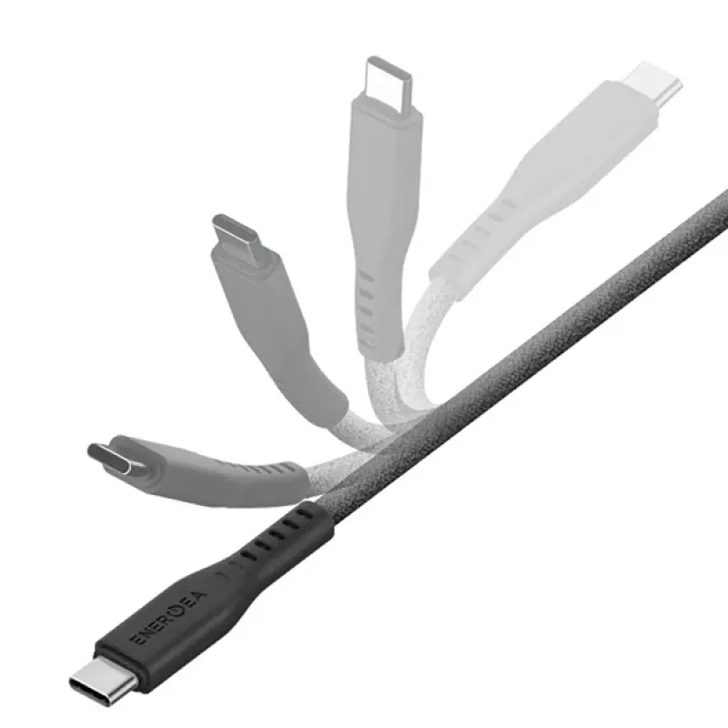 ENERGEA Flow USB-C na USB-C kábel 1,5 m čierny 240W 5A PD rýchle nabíjanie