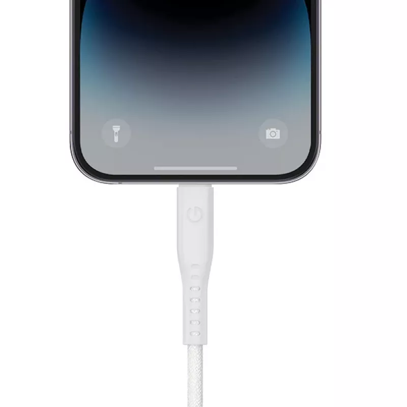 ENERGEA Flow USB-C na Lightning kábel 1,5 m biely 60W 3A PD rýchle nabíjanie MFi