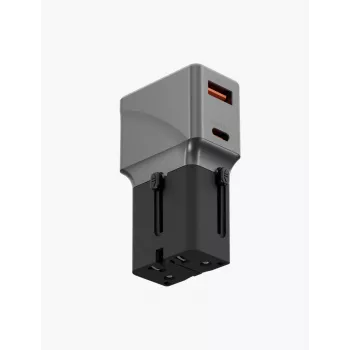 ENERGEA TravelWorld 1A1C 25W univerzálny cestovný adaptér gunmetal