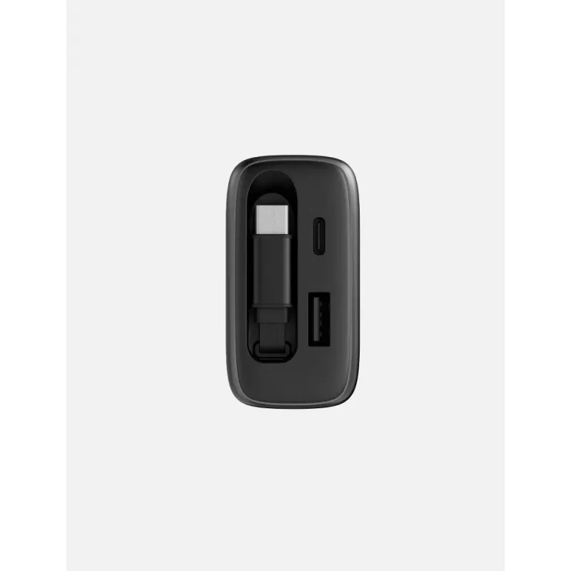 ENERGEA Ampcharge Arc 65W GaN USB-A/USB-C nástenná nabíjačka so zabudovaným USB-C káblom, Gunmetal