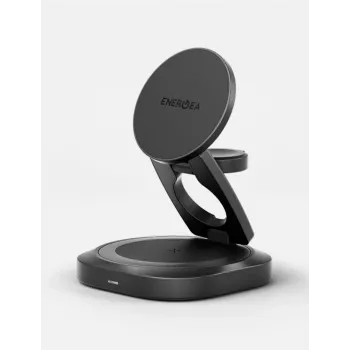 ENERGEA Alumag GYRO 360 rotujúca Qi2 bezdrôtová nabíjačka 25W skladacia Gunmetal