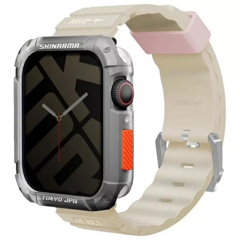 SKINARMA Shokku Apple Watch 45/44/42mm béžový silikónový remienok