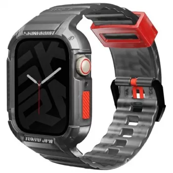 Skinarma Saido 2-in-1 remienok a puzdro pre Apple Watch 45/44mm - Smoke