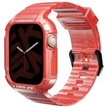 Skinarma Saido 2-in-1 remienok a ochranné puzdro pre Apple Watch 45/44mm červené