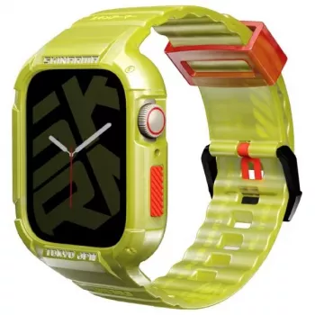 Skinarma Saido 2-in-1 remienok a puzdro na Apple Watch 45/44mm Neon Yellow