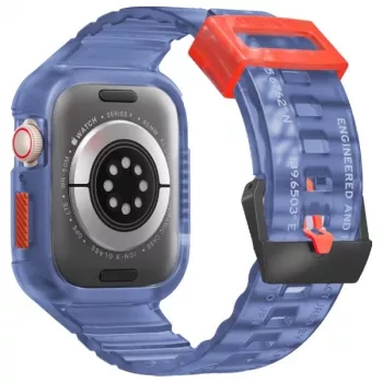 Skinarma Saido 2-in-1 puzdro s integrovaným remienkom pre Apple Watch 45/44mm tmavomodré