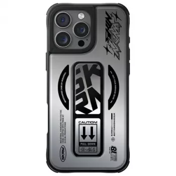 SKINARMA Kira Kobai iPhone 16 Pro 6,3 palca puzdro s magnetickým nabíjaním a grip stojanom chróm