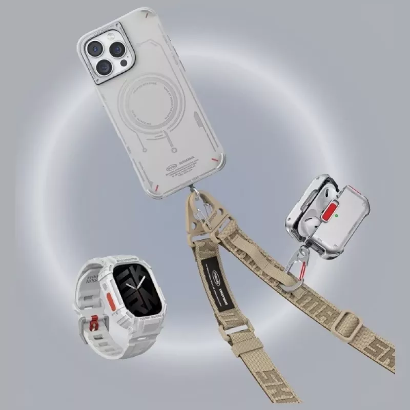 Skinarma Mecha puzdro pre AirPods Pro 2, Frost Translucent