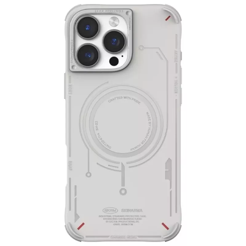 SKINARMA Mecha puzdro pre iPhone 16 Pro Max 6,9 palca magnetické nabíjanie svetlosivé