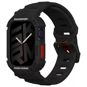 SKINARMA Mecha 2-in-1 remienok a puzdro pre Apple Watch 45/44 mm čierne