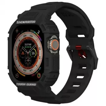 Skinarma Mecha 2in1 puzdro a remienok pre Apple Watch Ultra 49 mm - čierne