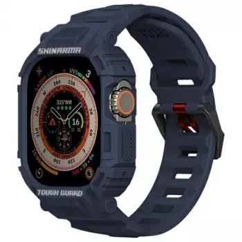 SKINARMA Mecha 2-in-1 puzdro s remienkom pre Apple Watch Ultra 49 mm tmavomodré